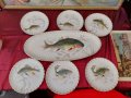 Френски порцеланов комплект за риба, снимка 1 - Чинии - 38494792