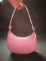Малка дамска кожена чанта за рамо в розов цвят, снимка 4