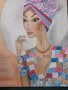 картина жена -ръчно  рисувана с маслени бои