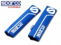 протектор за колан Спарко Sparco син с бяло универсален комплект 2 броя 