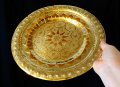Персийски бронзов поднос,плато,синия,маркиран, снимка 3