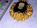 СТАРИННА ПОЗЛАТЕНА БРОНЗОВА КАМЕЯ ВИКТОРИАНСКИ СТИЛ ЮВЕЛИРНА РЪЧНА ИЗРАБОТКА РЕТРО БИЖУ 36462, снимка 8