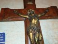 кръст с христос-дърво/мед/месинг-внос франция 2907212043, снимка 2