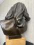 Масивен антикварен бронзов бюст (12 кг, 55 см) – Арт Нуво / Сецесион, снимка 3