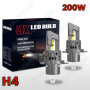 2024 Модел 200W LED Диодни крушки H4 12V 300% Светлина Директен Монтаж