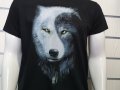 Нова мъжка тениска с дигитален печат Вълк ИН и ЯН, Серия вълци, снимка 13
