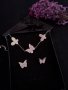 Колие и обеци пеперуда, снимка 1 - Бижутерийни комплекти - 43238291