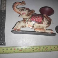 Фигура,играчка,арт Деко,свещник,слон ламарина, снимка 2 - Антикварни и старинни предмети - 43556166