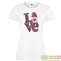 Дамска тениска Свети Валентин Love Gnome Valentine's 11, снимка 5 - Тениски - 35547227