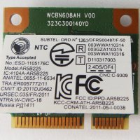 Wifi карта Atheros AR9485WB, 2.4ghz b/g/n - 300 Mbit, снимка 1 - Мрежови адаптери - 33389663