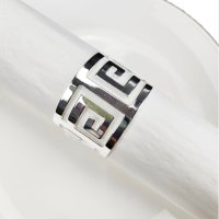 Комплект 6 броя пръстени за салфетки от в сребрист цвят , снимка 4 - Други - 43875923