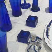 Бутилка за ракия синьо стъкло , снимка 11 - Антикварни и старинни предмети - 44877607