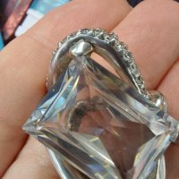 Сребърен пръстен с огромен циркон / проба 925 , снимка 4 - Пръстени - 32717581