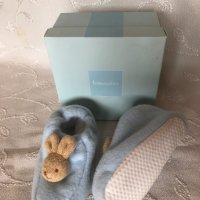 Маркови бебешки пантофи Зайче, Trousselier, 0-2 г., био памук, френски, унисекс, престижен подарък, снимка 8 - Бебешки обувки - 43058673