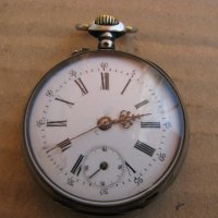 Сребърен джобен часовник , снимка 1 - Антикварни и старинни предмети - 28269258
