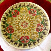 Месингово пано с емайл Клоазоне,Cloisonne. , снимка 1 - Пана - 36914589