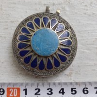 Стар антикварен медальон с лапис лазули, снимка 7 - Антикварни и старинни предмети - 37180092
