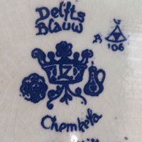 Голяма декоративна порцеланова чиния Delft , снимка 6 - Декорация за дома - 35294509