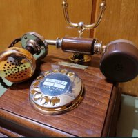 Старинен ретро домашен телефон Post DFeAp 301 от дърво и бронз, снимка 8 - Антикварни и старинни предмети - 43620349