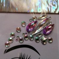 Самозалепващи цветни кристали, камъни за лице, снимка 8 - Декоративна козметика - 43709748