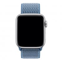 Текстилна каишка band за Apple Watch 7, 6, 5, 4, 3 - велкро син цвят, снимка 2 - Смарт часовници - 32356955