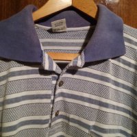 Блуза къс ръкав с якичка на райета 100 % памук XL-2XL, снимка 1 - Блузи - 33288669