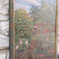 Маслена картина-В градината(В саду)художник-Орлик Леонтий Иванович 1936 - 2012 г., снимка 4 - Картини - 37879371