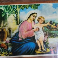 Стара картина Sacra Famiglia, снимка 2 - Антикварни и старинни предмети - 39283938