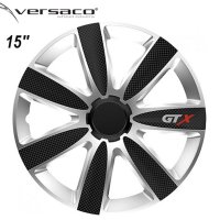 Тасове за джанти 15'' Versaco Carbon GTX - Black / Silver, снимка 1 - Аксесоари и консумативи - 43227664