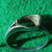 Стар сребърен пръстен сребро 925 Англия ръчна изработка с гнездо за вграждане на скъпоц. камък 25996, снимка 3 - Антикварни и старинни предмети - 35746628