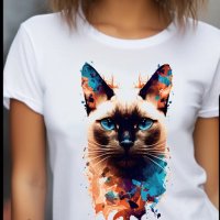 Тениска с щампа SIAMESE CAT, снимка 1 - Тениски - 44047641