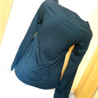 Черна блуза трико с дълъг ръкав С, снимка 3 - Блузи с дълъг ръкав и пуловери - 32976482