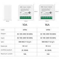  Tuya Zigbee 2 way mini smart switch 16A, снимка 10 - Друга електроника - 35423725