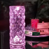 Кристална/Диамантена/презареждаща се LED Лампа, 16 цвята, дистанционно, снимка 1 - Настолни лампи - 40319787