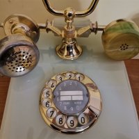 Старинен ретро домашен телефон POST DFeAp 320 от бронз и мрамор, снимка 10 - Други ценни предмети - 43021180