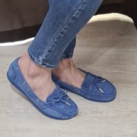 36 и 37н. Нови сини дамски мокасини, снимка 1 - Дамски ежедневни обувки - 36725805