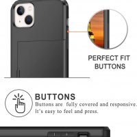 Нов защитен калъф кейс гръб за iPhone 14 Айфон с Поставка за карта, снимка 6 - Калъфи, кейсове - 38307474