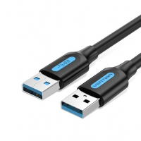 Кабел USB3.0 Мъжко - Мъжко 1.5m 5Gb/s Черен Vention CONBG Cable USB - USB M/M, снимка 1 - USB кабели - 36500601