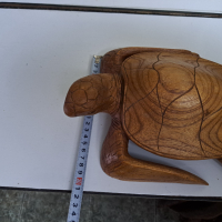 Голяма дървена морска костенурка-30см, снимка 6 - Декорация за дома - 44891174