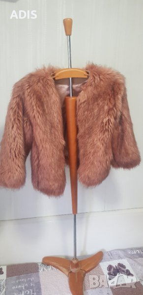 Еко кожух Италия  късо дамско палто с косми , снимка 1