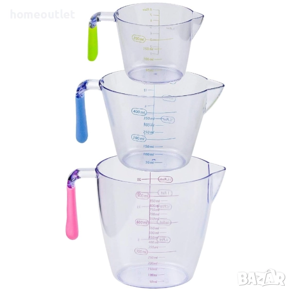 ПРОМОЦИЯ Мерителни чаши, к-кт от 3 бр. SUNSHINE SMILE (3PCS) MEASURING CUP (X0016FQBPJ), снимка 1