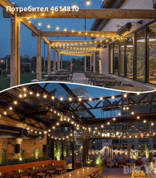G40 LED Екстериорни декоративни лампички 45 м / 62 броя + 2бр. , снимка 1
