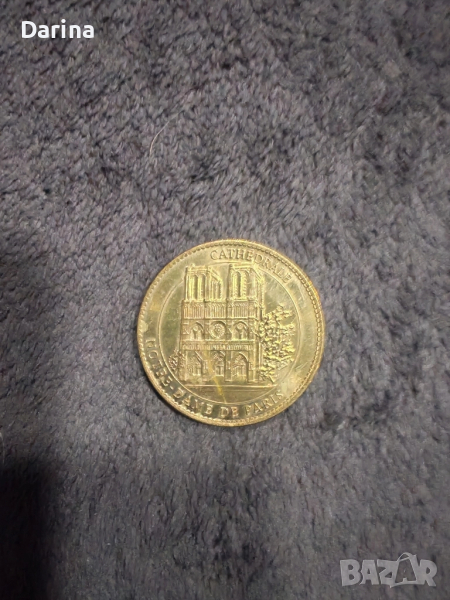 Възпоменателна монета катедралата Нотр Дам в Париж , снимка 1