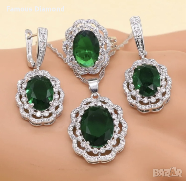 Сребърен италиански комплект бижута, снимка 1