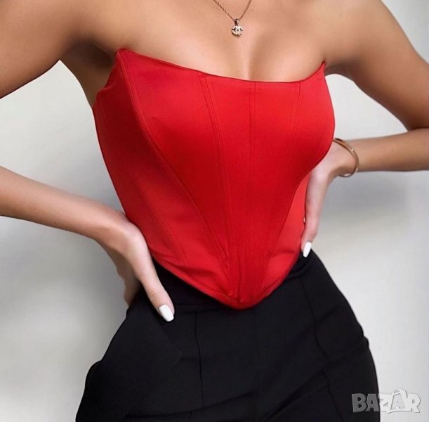 ЛИКВИДАЦИЯ! Червен корсет сатен, снимка 1
