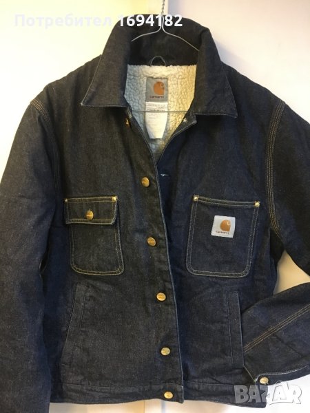 Carhartt дънково яке с каракул, снимка 1