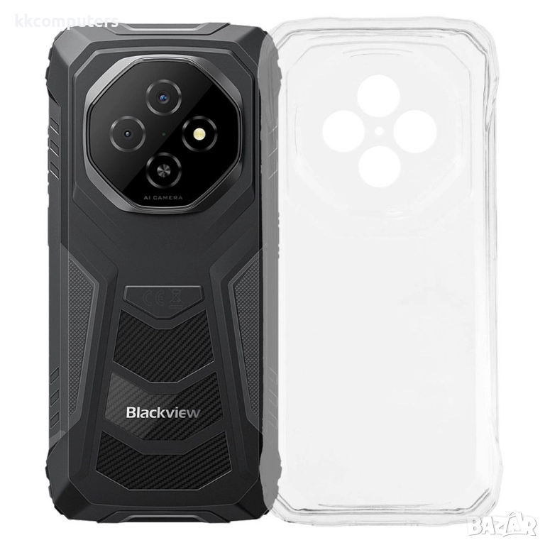 Калъф с протектор за Blackview Fort 1– мек TPU удароустойчив калъф, прозрачен или черен, снимка 1