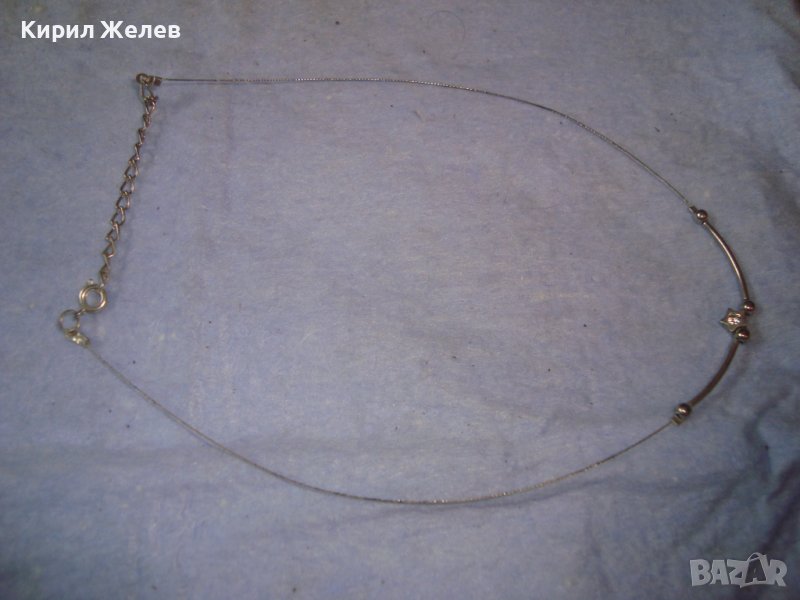 ПОСРЕБРЕНО НЕЖНО ФИНО АРТ КОЛИЕ с МИНИАТЮРЕН ЦИРКОН 26296, снимка 1