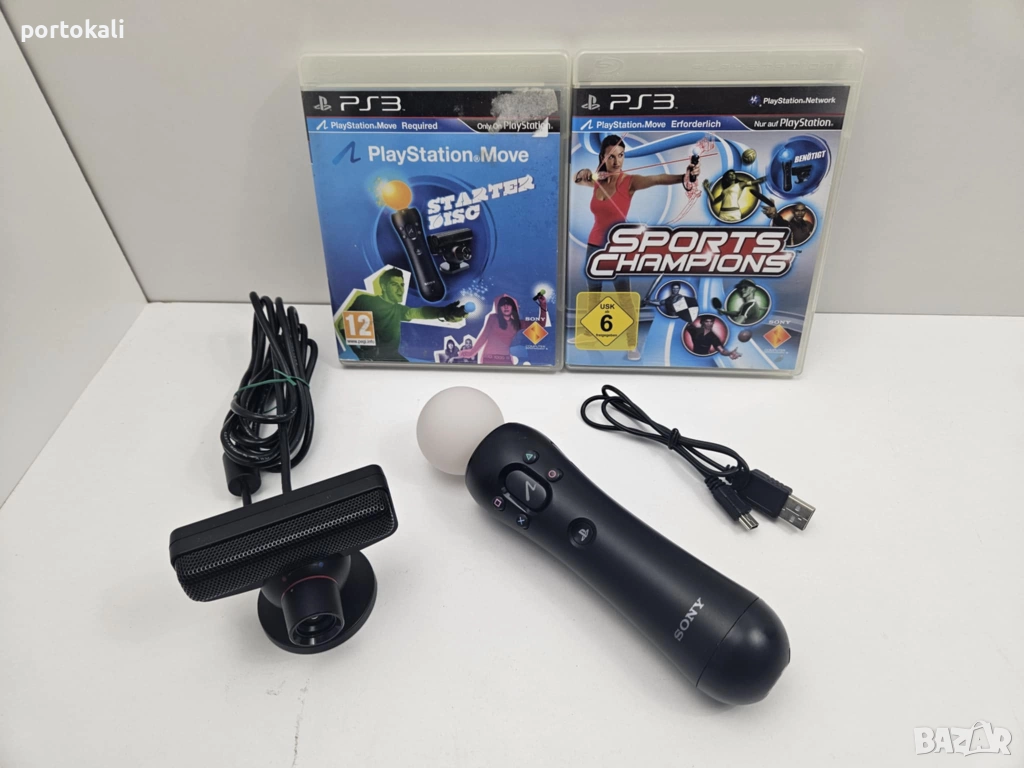 +Гаранция! PS3 Playstation 3 Motion Move Controller джойстик контролер + камера и игри, снимка 1