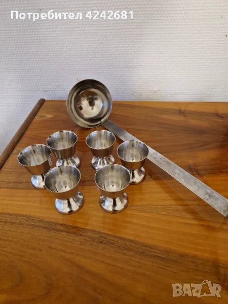 Иноксови поставки за яйца с подарък черпак, снимка 1